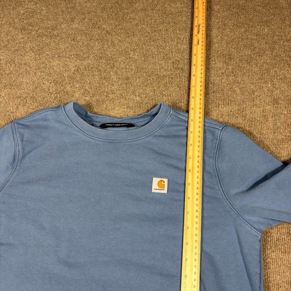 Lot of 2 Carhartt Sweatshirt Women M 8-10 Blue Gray Heather Relaxed Fit Pullover - Picture 9 of 12